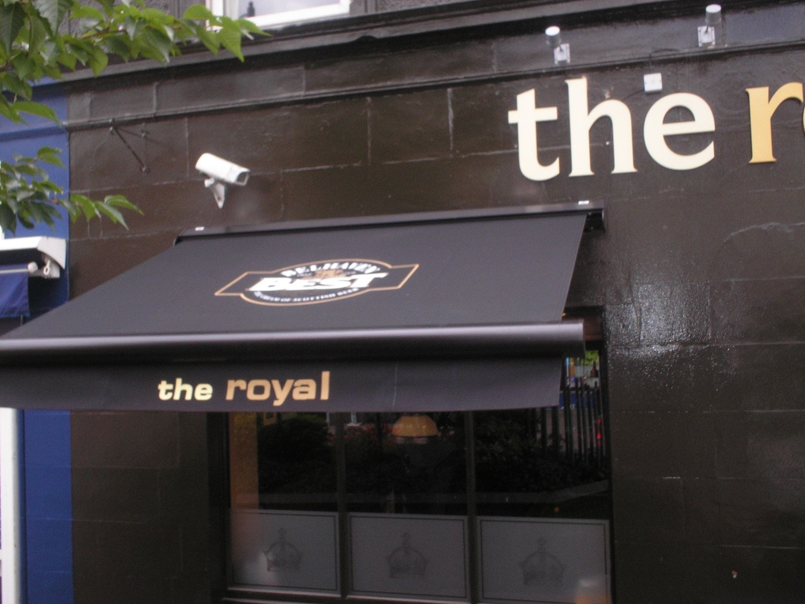 Example of awning, printed with company logo