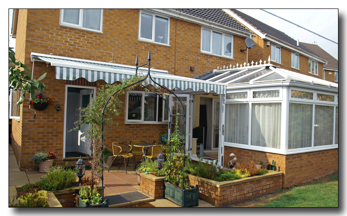 Example of awning for patio